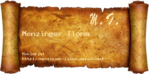 Menzinger Ilona névjegykártya